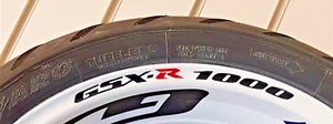 16 x SUZUKI GSX-R GSXR WHEEL RIM TAPE DECALS ANY COLOURS 1200 1000, 750, 600 - Picture 1 of 3