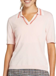 Lady Hagen Womens Pink Golf Polo Shirt Contract Trim Short Sleeve Size S NWT - Picture 1 of 10