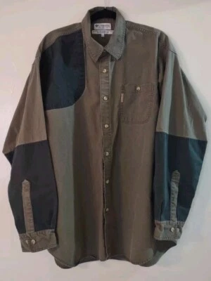 Columbia Heavy Shooting Shirt Briarshun XL Button Long Sleeve Color Block Patch - Image 1 of 4