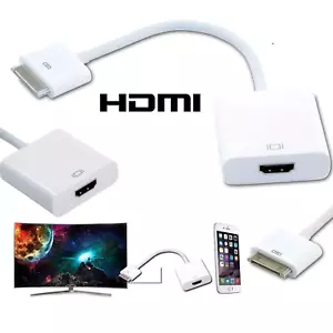 Für iPad 1 2 3 iPhone 4 4s 30Pins Dock auf HDMI Buchse HDTV 1080P Adapter Kabel - Bild 1 von 3