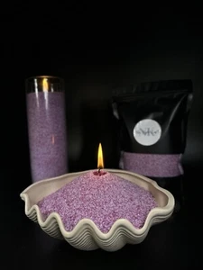 Candle Sand Candle Lavender Candle Sand Palm Wax Granulated Sand 1 Lb+ 5 Wick - Picture 1 of 5