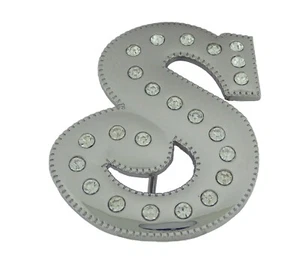 Inicial S Letra S Hebilla de Cinturón Occidental Metal Plateado Estilo Helado Estrás Para Hombres - Imagen 1 de 9