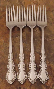 Oneida Shelley Cube Set of 4 Dinner Forks USA Stainless Flatware Lot F - Picture 1 of 4