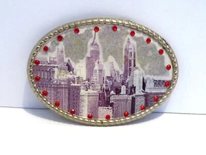 Fibbia per cintura vintage City Skyline - Foto 1 di 5