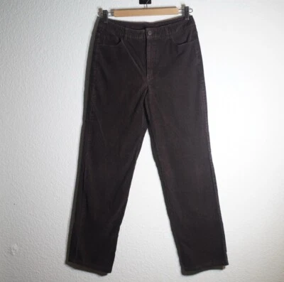 Pantalones elásticos Appleseed’s marrón pana frente plano pierna recta para mujer talla 6 Foto 1 de 4