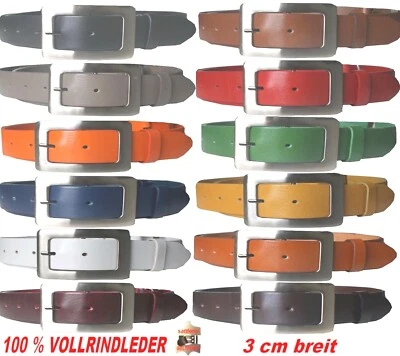 Ledergürtel, vollleder gürtel, Vollrindleder,dickes leder,3 cm. breit, Elegant - Bild 1 von 3