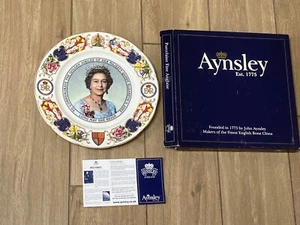 Aynsley Golden Jubilee Queen Elizabeth II Plate in original box - Picture 1 of 4