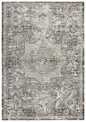 Rizzy Rugs Gray Transitional Casual Distressed Faded Area Rug Medallion PN6977 - Image 1 of 4