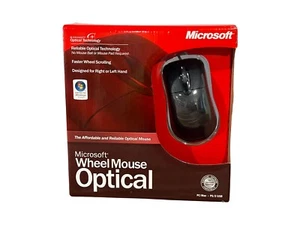 Microsoft Wheel Mouse Optical USB PS/2 3-Button Mouse Black Reliable NIB ULN3-7 - Picture 1 of 3