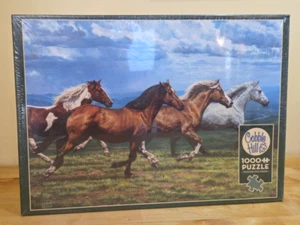 ¡NUEVO! Rompecabezas de 1000 piezas barrido por el viento (caballos) de Chris Cummings de Cobble Hill - Imagen 1 de 3