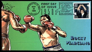 1999 FDC Rocky Marciano Celebrate the Century HERITAGE Cachet - Picture 1 of 2