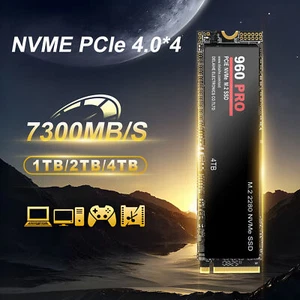 960 PRO 1/2/4TB PCIe 4.0 NVMe M.2 SSD High-Speed interne Festplatte stabile - Bild 1 von 16
