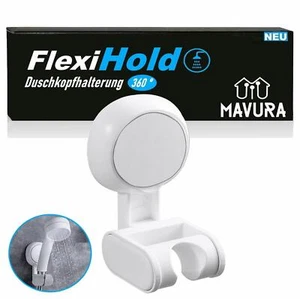 FLEXIHOLD Duschkopfhalter mit Saugnapf 360° drehbar Brause Halterung ohne Bohren - Bild 1 von 6