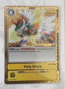 Holy Wave BT1-107 C Alt Art Digimon TCG 2nd Anniversary Card Set - Picture 1 of 1