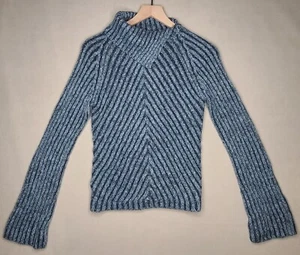 So GSJC Sweater Ribbed Wool Blend Size Large Blue - Picture 1 of 6
