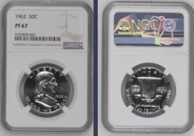 Prova 1962 Dollaro D'Argento Franklin Mezzo NGC PF67. #32 - Immagine 1 di 4