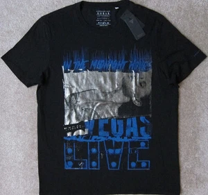 GUESS (jet Black) "MIDNIGHT HOURS" PREMIUM Crew T-Shirt Herren - Neu mit Etikett $ 29,50 - Bild 1 von 1