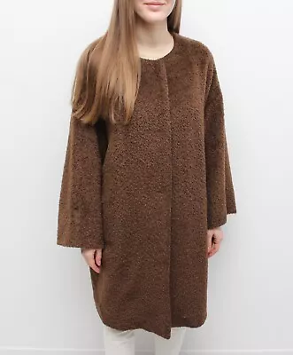 Women's MAX MARA Alpaca Wool Long Coat Overcoat Oversized RARE Brown US10 UK12 M - Image 1 of 4