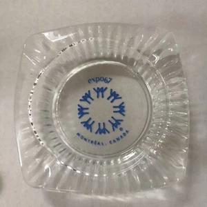 Posacenere pubblicitario vintage in vetro EXPO 67 Montreal Canada FIERA MONDIALE - Foto 1 di 2