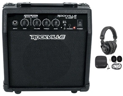 Rockville G-AMP 10w Guitar Amplifier Amp w/Bluetooth+Clean/Distortion+Headphones - Image 1 of 4