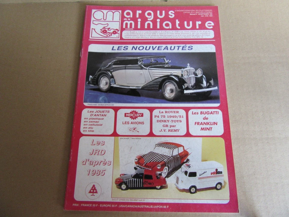 318J Argus Miniatura 148 # 09 1992 MERCURY JRD BUGATTI FRANKLIN MINT 56 Pagine - Immagine 1 di 4