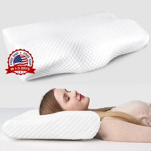 Almohada Para Dormir Ergonomica Ortopedica Gel Contorno Dolor De Cuello Cervical - Picture 1 of 8