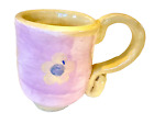 Vintage Allie Di UK Handmade London Daisy Mug Pink Yellow Ceramic Pottery Garden