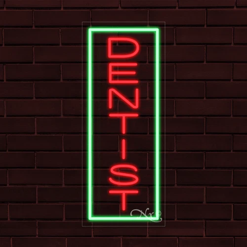 NEW "DENTIST" w/BORDER VERTICAL 30x12x1 INCH LED FLEX WINDOW INDOOR SIGN 30984 - Image 1 of 1