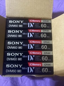 Rare 5 Pack Sony DVM60ME Mini-DV Digital Video Cassette W/IC Memory New-Sealed - Picture 1 of 3