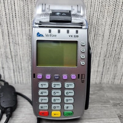 Verifone VX520 POS Credit Card Reader Machine #M252-753-03-NAA-3 w/ Power Supply - Image 1 of 4
