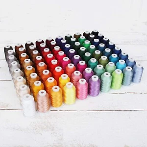 80 COLOR MACHINE EMBROIDERY THREAD SET - HUGE 1000 METER CONES - THREADART - Picture 1 of 8