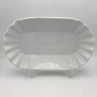CreaTable Fine porcelain dish bowl white oval with fan Design 12”
