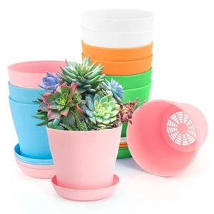 4 Inch Plant Pots 10 Pcs Small Flower Pots For Indoor Plant Pots Succulent Po... - Picture 1 of 7