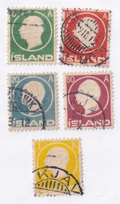 SELLOS DE MATT ESCOCIA ISLANDIA #92-96 FREDERIK VIII EMISIONES DE 1912, MNG CV#148 Foto 1 de 3