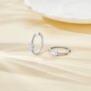 0.95 Ct Womens IGI Certified Lab Grown Diamond Earring Solid 14K Real White Gold - Picture 1 of 2