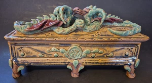 Pottery Clay Hand Crafted Dragon Stick Incense Storage - Picture 1 of 10
