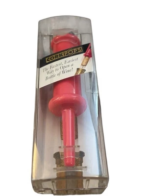 Abridor de botellas de vino original rosa Cork Pops 6,5 pulgadas ¡La forma más fácil de abrir el vino! Foto 1 de 3