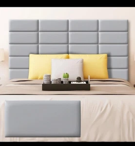Raycity Peel and Stick Headboard Grey Upholstered Wall Panels, Pack of 4 Pane... - Picture 1 of 12