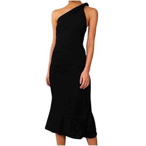 Misha Dune One-Shoulder Midi Dress Size 8 - Picture 1 of 8