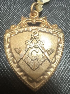 Antiker Freimaurerloge Anhänger Medaille Anhänger Freimaurer 10k gerollt gefüllt - Bild 1 von 8