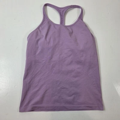 Camiseta sin mangas Athleta para mujer mediana acanalada púrpura sin almohadillas extraíbles Foto 1 de 4