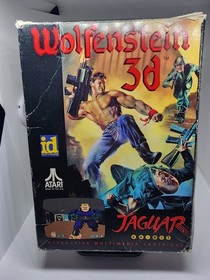 WOLFENSTEIN 3D Atari Jaguar Cart, Manual, White insert, Overlay J9028 CIB