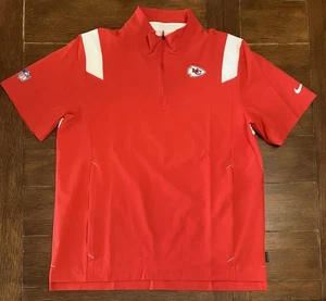 Kansas City Chiefs Nike Red Sideline Coaches 1/4 Zip Jacket Mens L 2021 NWOT NFL - Picture 1 of 7