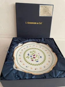 I GODINGER & CO PETITE FLEUR SET OF 4 CANAPE DESSERT PLATES IN ORIGINAL BOX - Picture 1 of 8