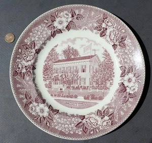 1960s Era Springfield Illinois Abraham Lincoln Home Staffordshire Jonroth Plate- - Picture 1 of 1