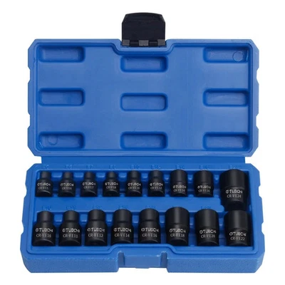 17Pcs 3/8" & 1/2" Drive Impact E-Torx Socket Set E5 to E24 E Torx Female Socket - Image 1 of 4