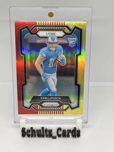 2023 Panini Prizm Sam LaPorta RC RED AND GOLD YELLOW Rookie #8/8 1/1 Lions - Picture 1 of 6