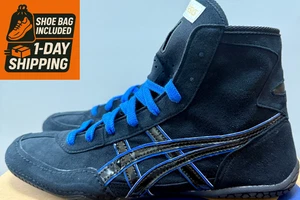 [Shoe bag] Asics Wrestling Shoes EX-EO 1083A001 Black x Black x Blue - Picture 1 of 11