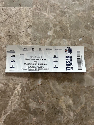 Connor Mcdavid First Career Home Multi Point+ First Game Vs Ovechkin Ticket Stub Cover