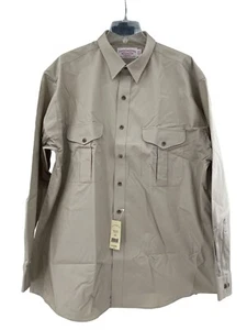 Filson Mens Beige Cotton Long Sleeve Button-Up Shirt XXL Extra Tall Heavy - Picture 1 of 11